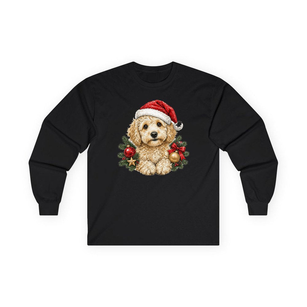 Groodle personalised long sleeve Christmas T-shirt in black