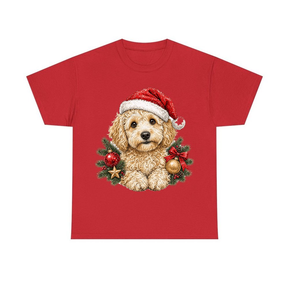 Groodle personalised Christmas T-shirt in red