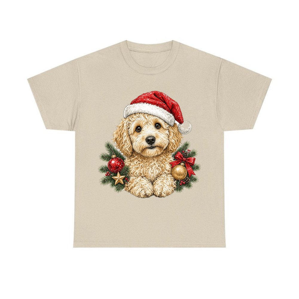 Groodle personalised Christmas T-shirt in sand