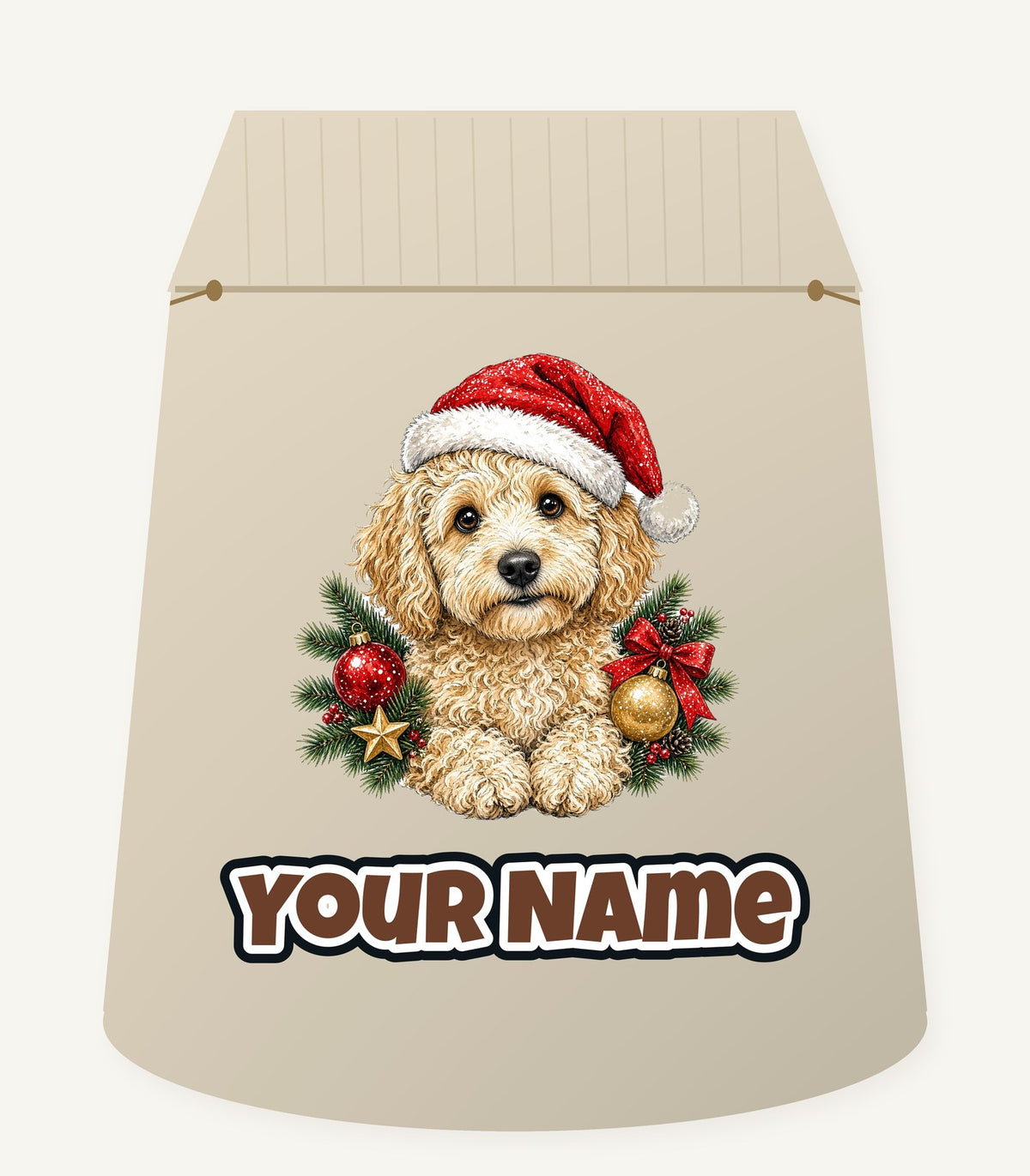 Groodle Christmas Personalised Santa Sack