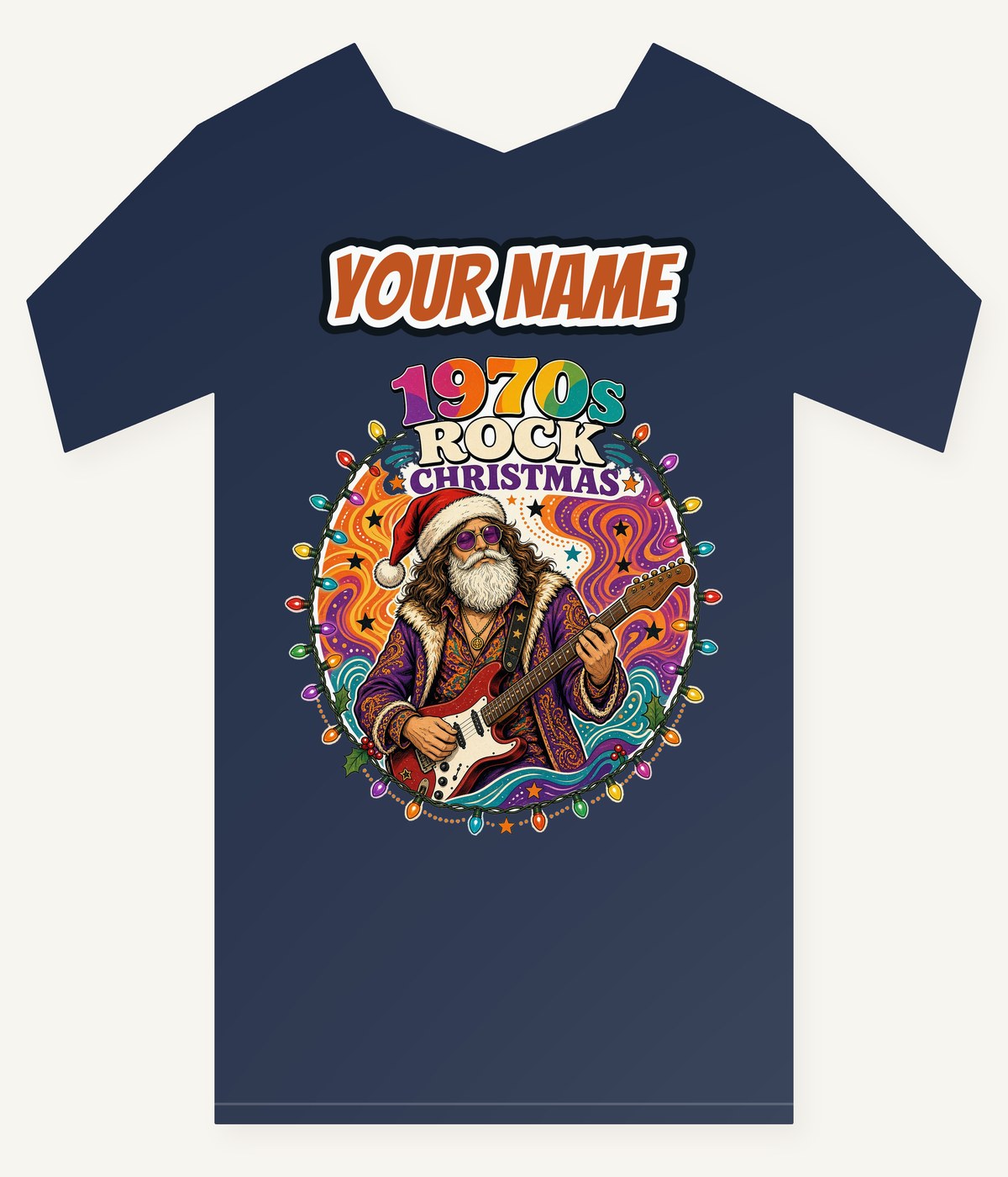 Groovy Rocker Santa Personalised Kids and Baby Christmas Tee