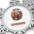 Groovy Rocker Santa Personalised Pewter Christmas Ornament