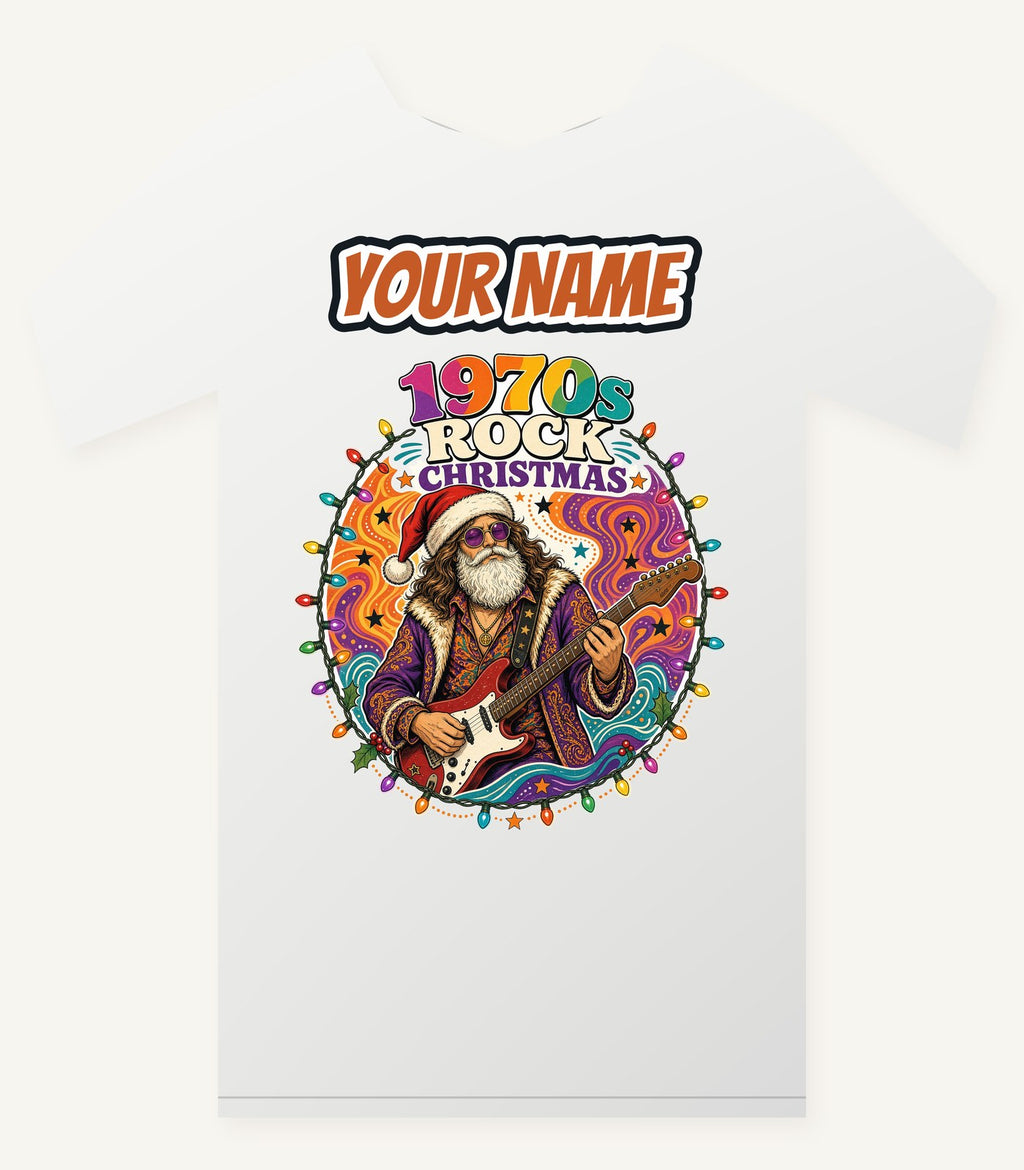 Groovy Rocker Santa Personalised Christmas T-Shirt and Hoodie