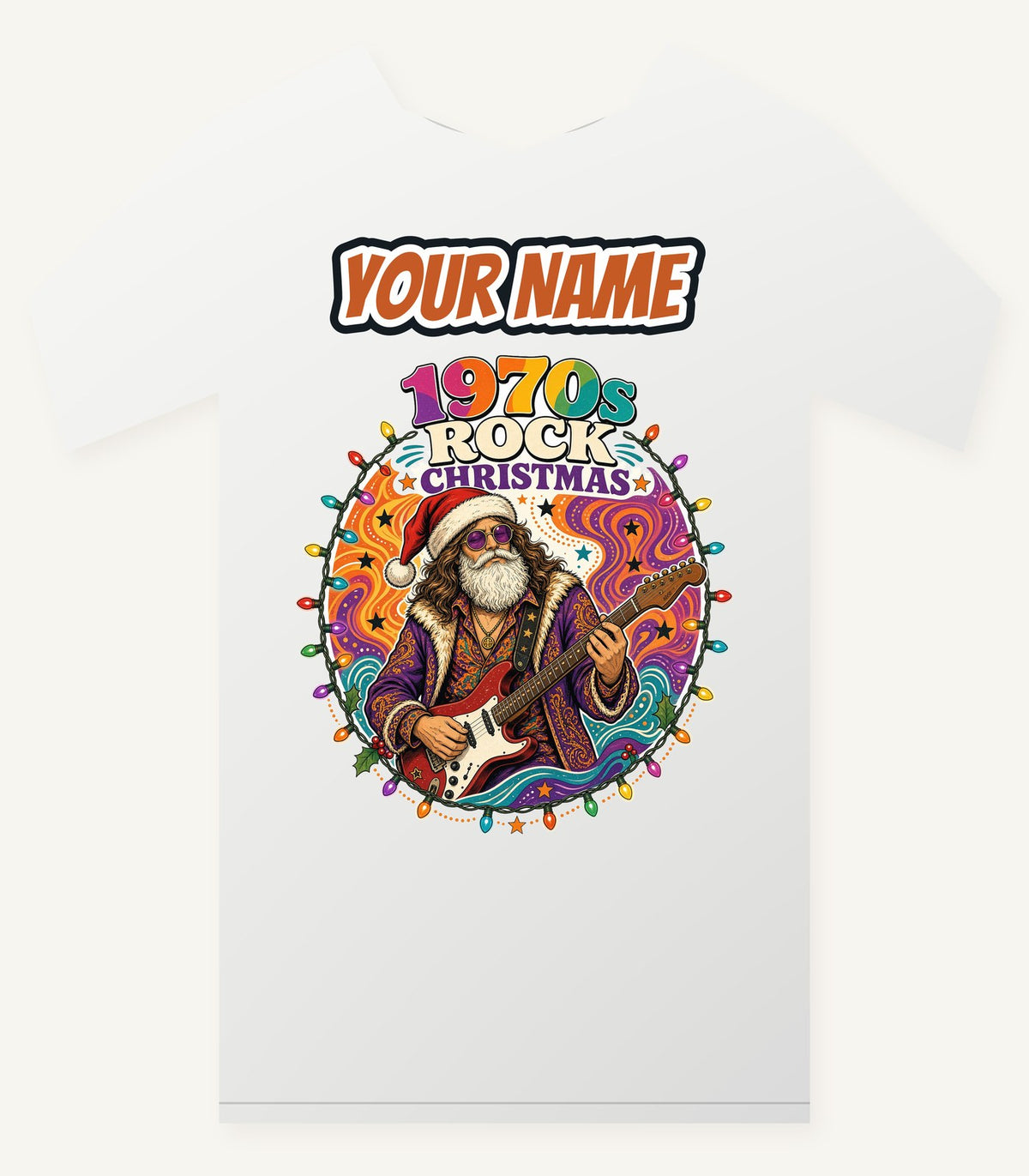 Groovy Rocker Santa Personalised Christmas T-Shirt and Hoodie