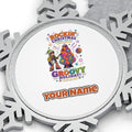 Groovy Rocking Christmas Elf Personalised Pewter Christmas Ornament