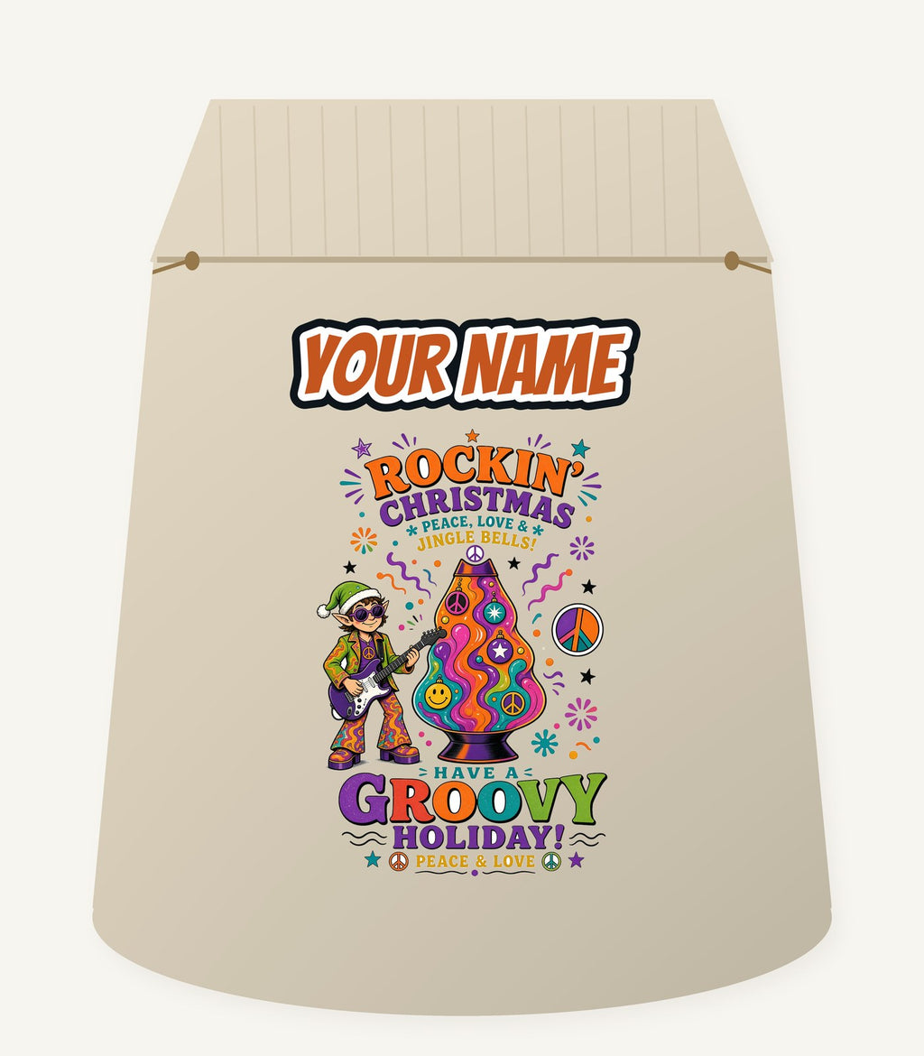Groovy Rocking Christmas Elf Personalised Santa Sack