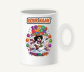 Groovy Seventies Guitar Snowman Personalised Christmas Mug