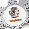 Groovy Seventies Guitar Snowman Personalised Pewter Christmas Ornament
