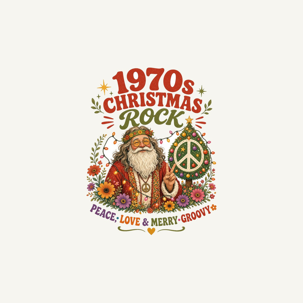Groovy Seventies Hippie Santa Personalised Christmas Mug
