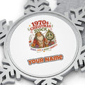 Groovy Seventies Hippie Santa Personalised Pewter Christmas Ornament