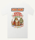 Groovy Seventies Hippie Santa Personalised Christmas T-Shirt and Hoodie