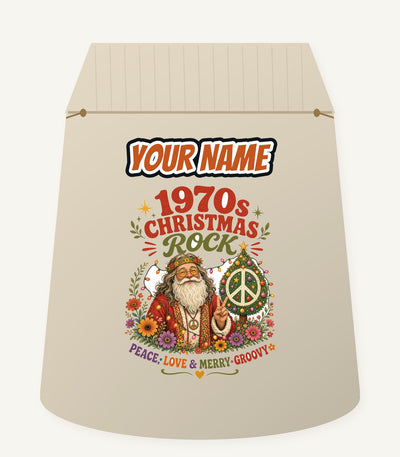 Groovy Seventies Hippie Santa Personalised Santa Sack