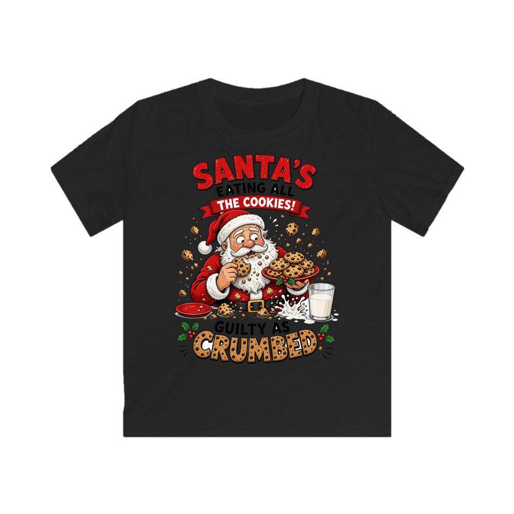 Guilty as Crumbed personalised kids Christmas tee in black