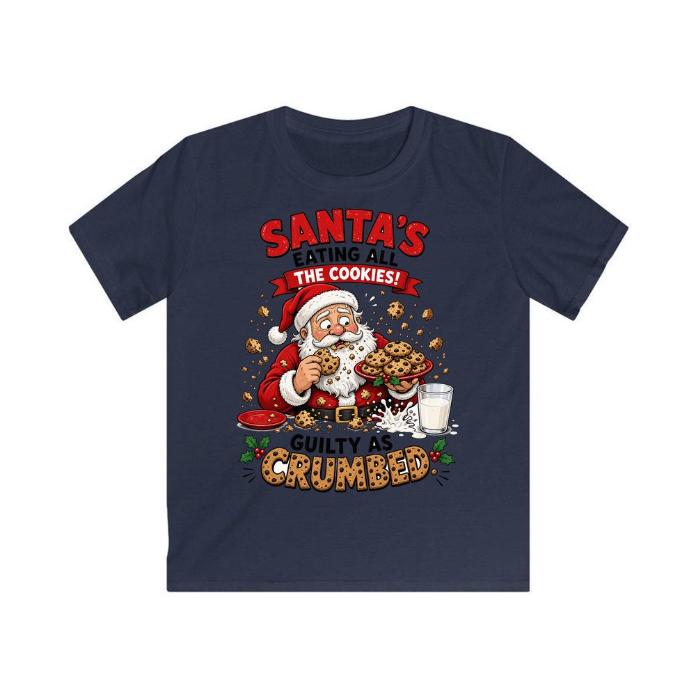 Guilty as Crumbed personalised kids Christmas tee in navy