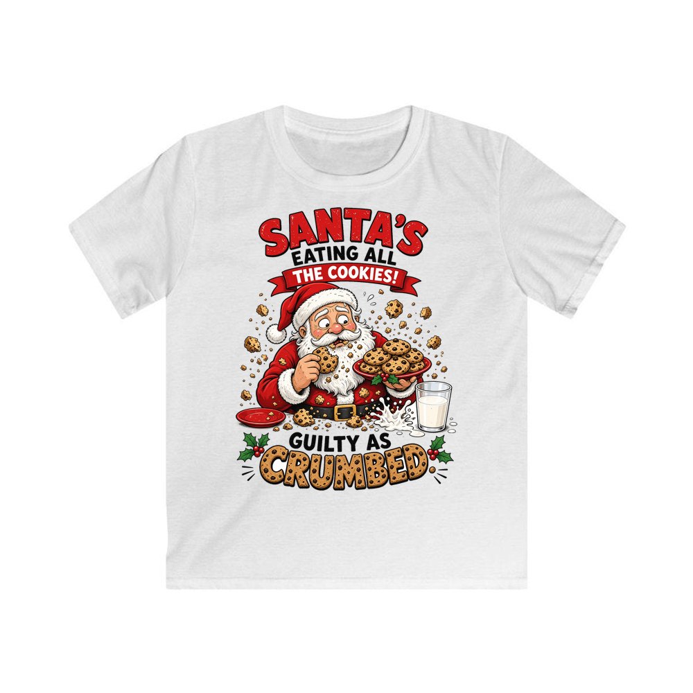 Guilty as Crumbed personalised kids Christmas tee in white