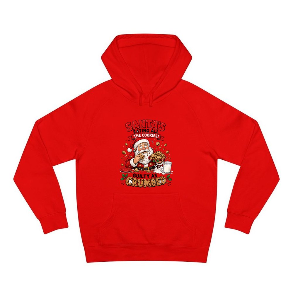 Guilty as Crumbed personalised Christmas hoodie in red