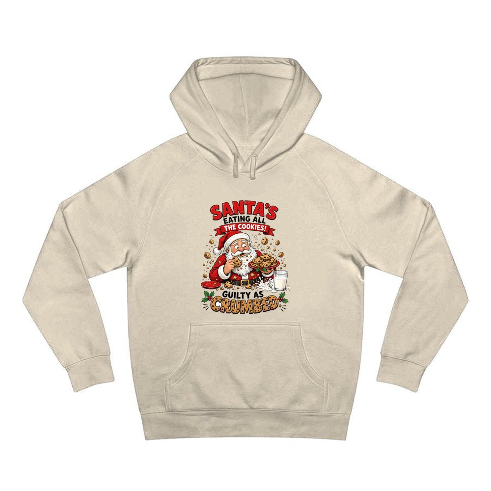 Guilty as Crumbed personalised Christmas hoodie in sand