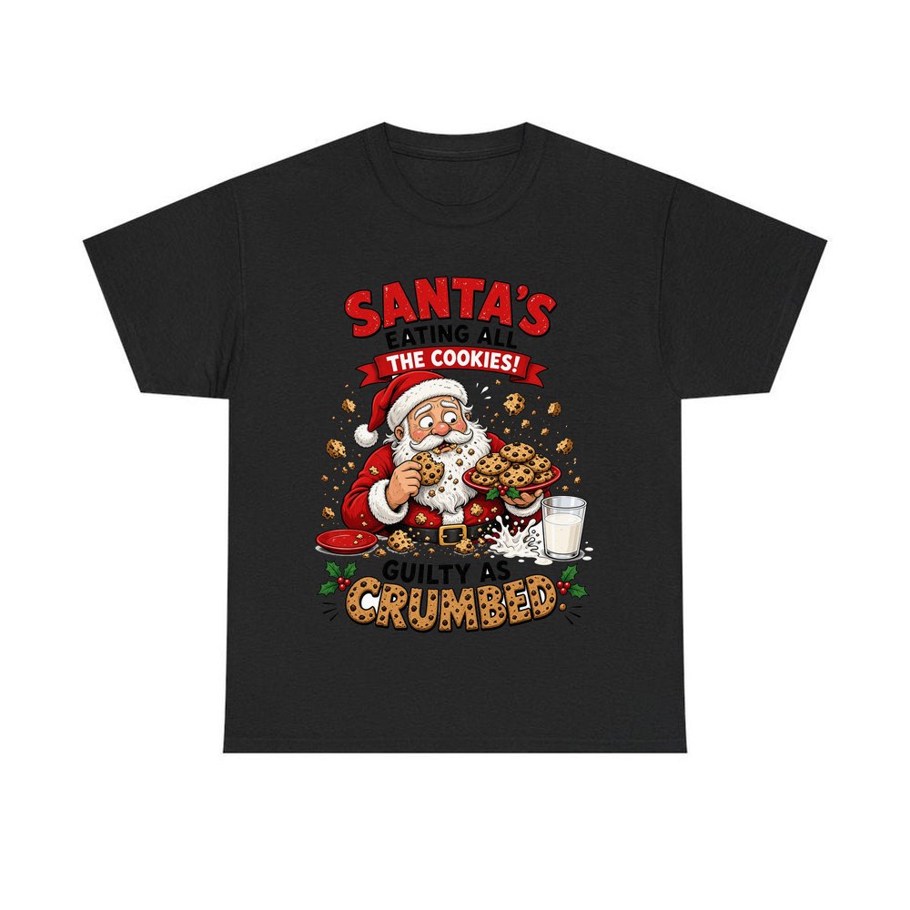 Guilty as Crumbed personalised Christmas T-shirt in black