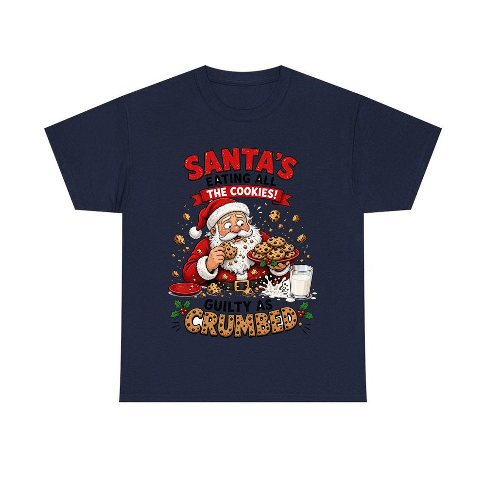 Guilty as Crumbed personalised Christmas T-shirt in navy