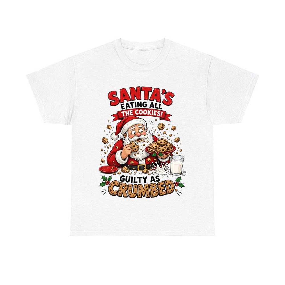 Guilty as Crumbed personalised Christmas T-shirt in white