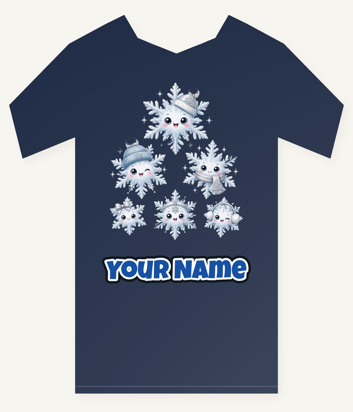 Happy Snowflake Friends Personalised Kids and Baby Christmas Tee