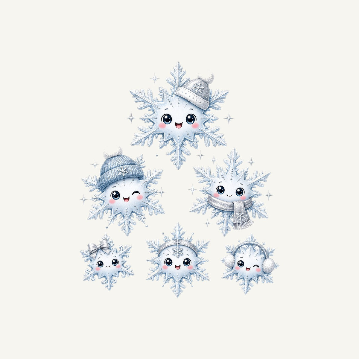 Happy Snowflake Friends Personalised Kids and Baby Christmas Tee
