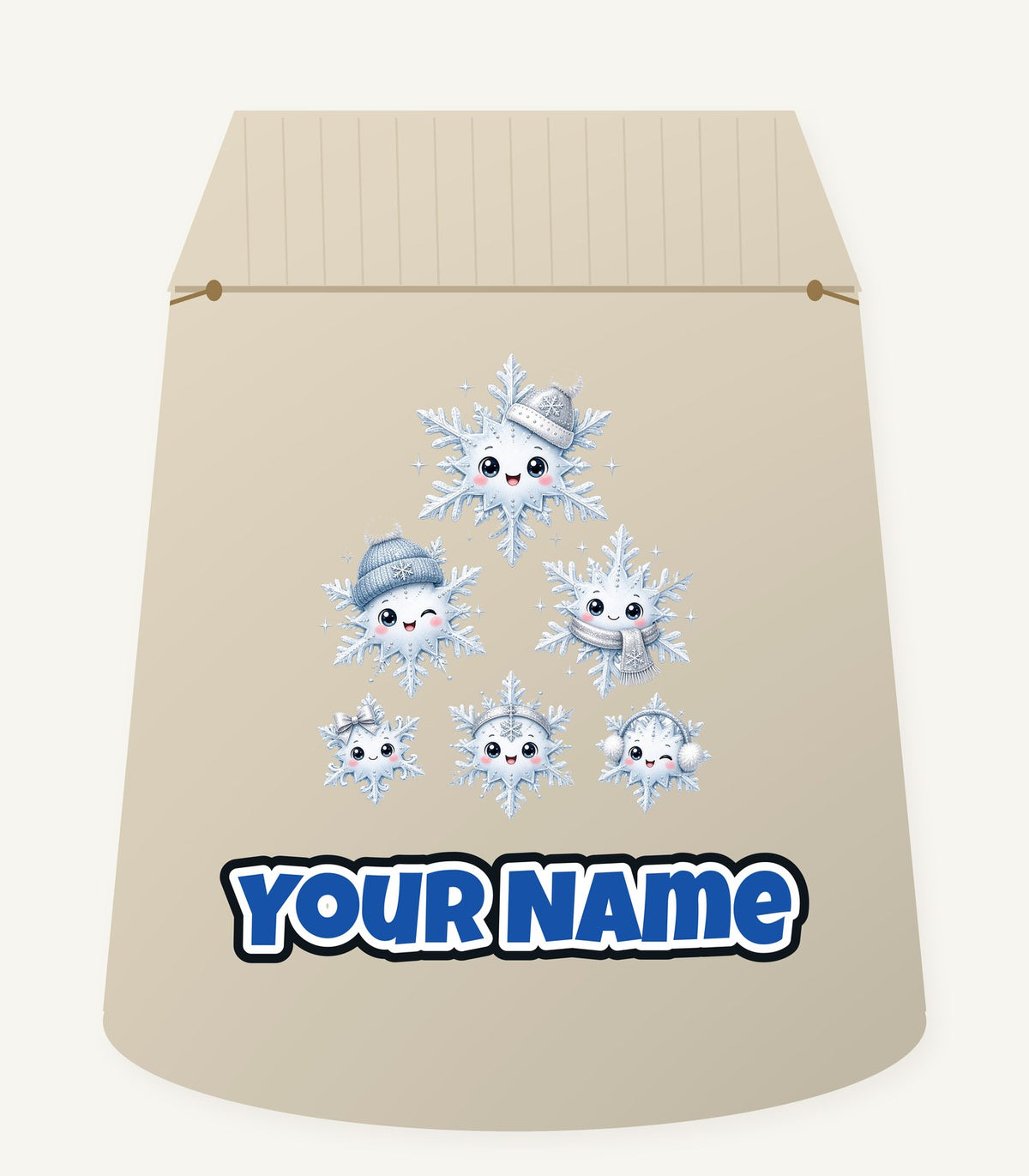Happy Snowflake Friends Personalised Santa Sack