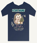 Hedgehog First Christmas Tree Personalised Kids and Baby Christmas Tee