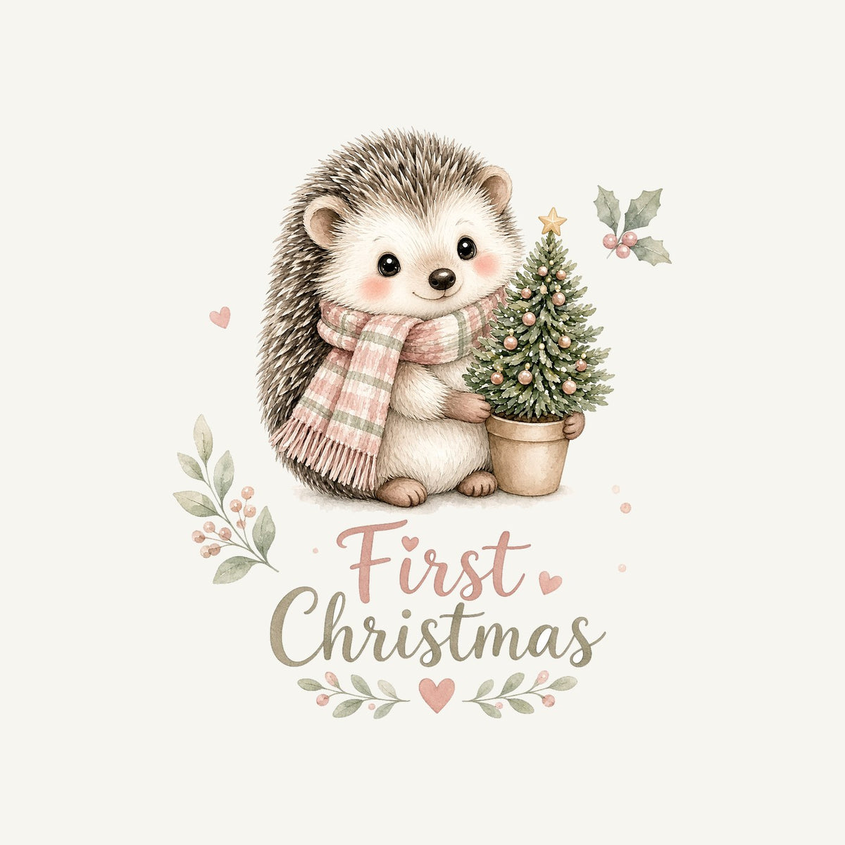 Hedgehog First Christmas Tree Personalised Santa Sack