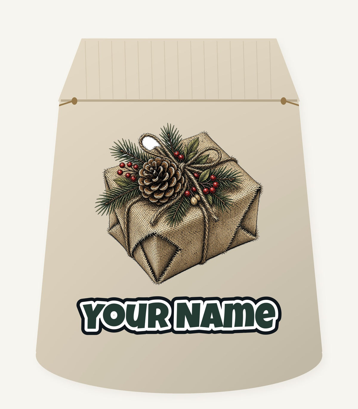 Hessian Wrapped Christmas Gift Personalised Santa Sack