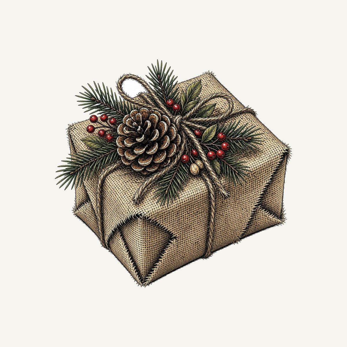 Hessian Wrapped Christmas Gift Personalised Santa Sack