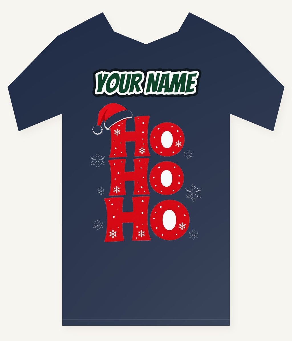 Ho Ho Ho Santa Hat Personalised Kids and Baby Christmas Tee