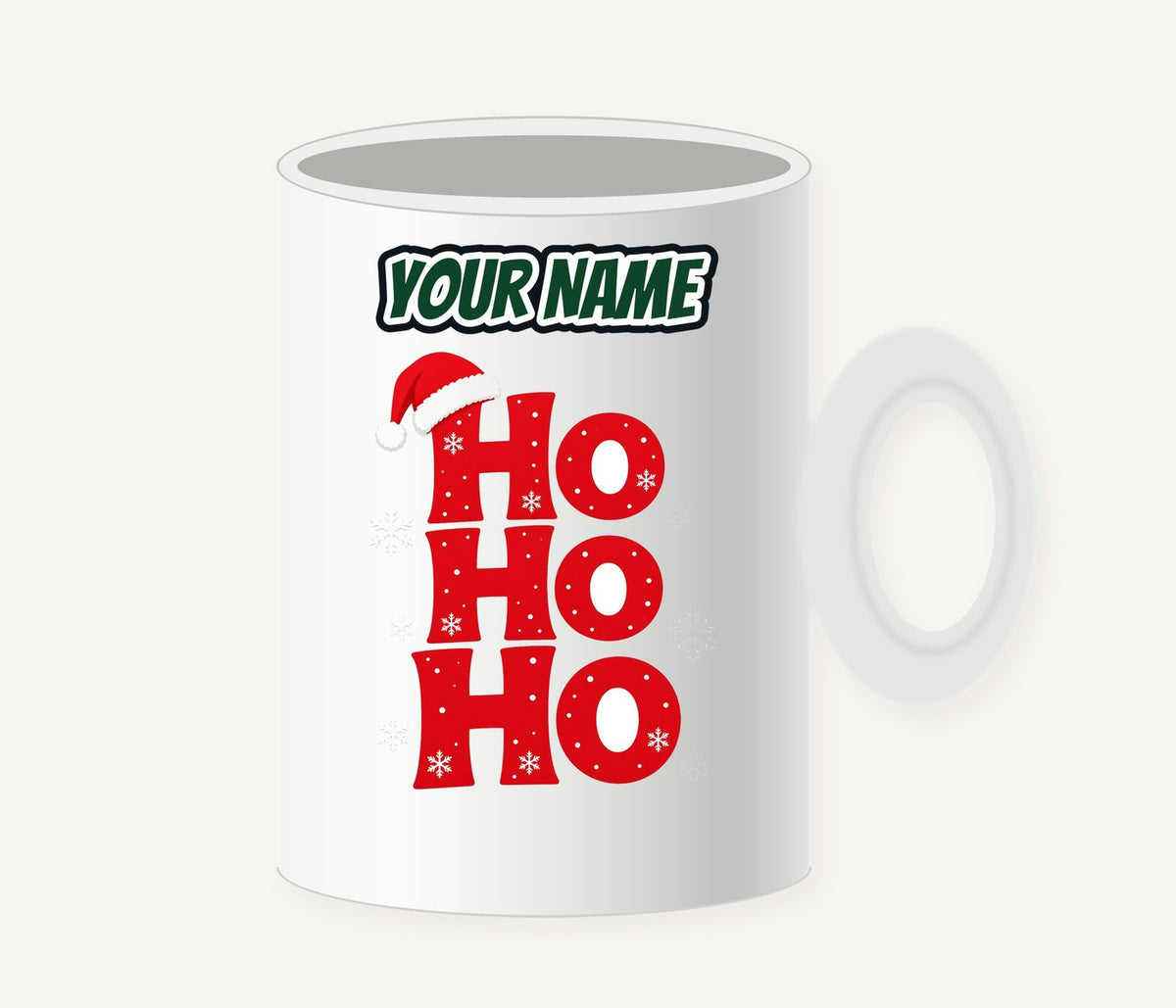 Ho Ho Ho Santa Hat Personalised Christmas Mug