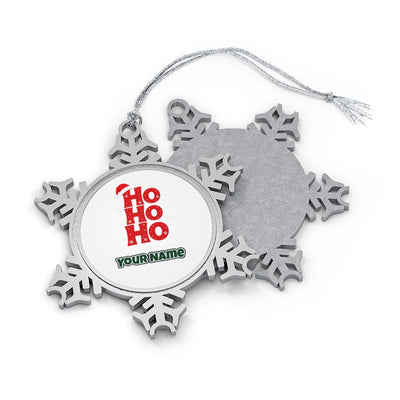 Ho Ho Ho Santa Hat Personalised Pewter Christmas Ornament