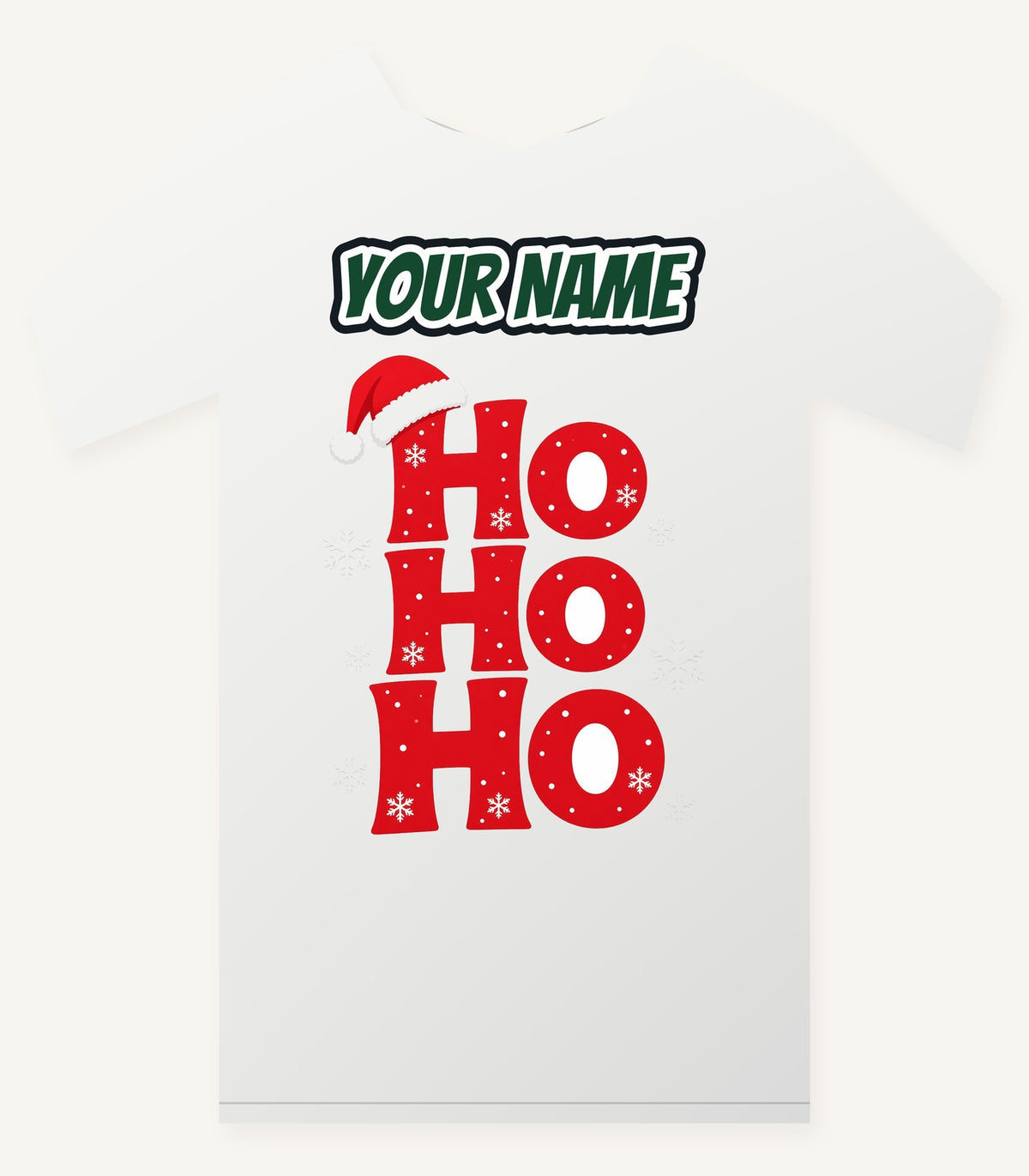 Ho Ho Ho Santa Hat Personalised Christmas T-Shirt and Hoodie