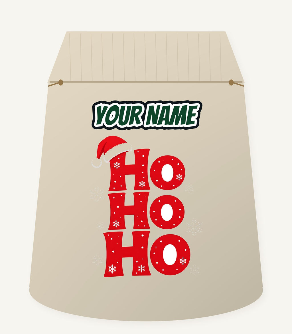 Ho Ho Ho Santa Hat Personalised Santa Sack
