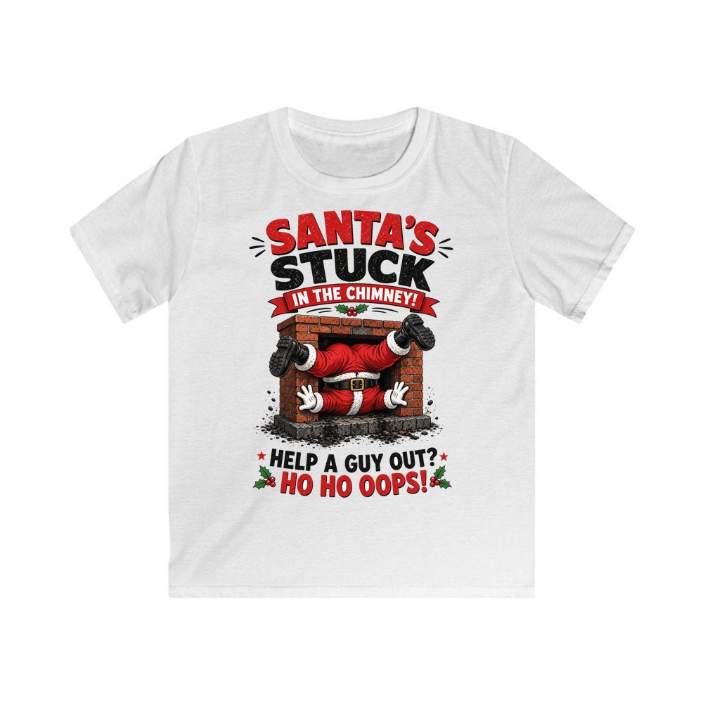 Ho Ho Oops personalised kids Christmas tee in white