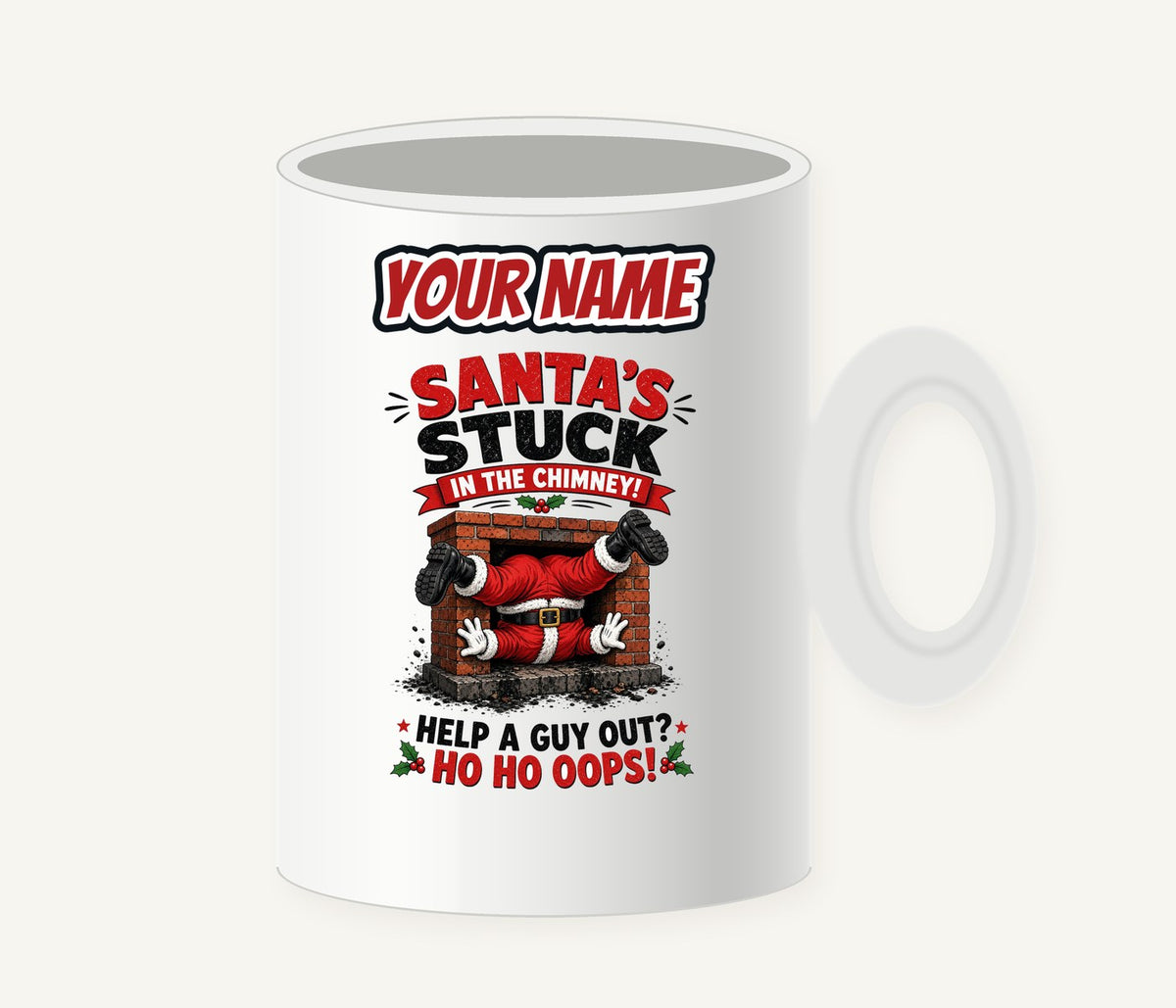 Ho Ho Oops Personalised Christmas Mug