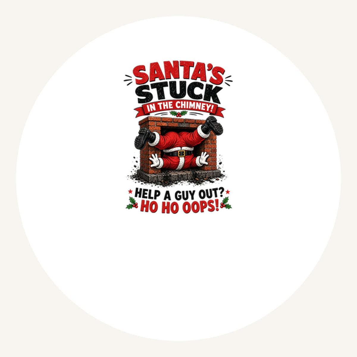 Ho Ho Oops Personalised Pewter Christmas Ornament