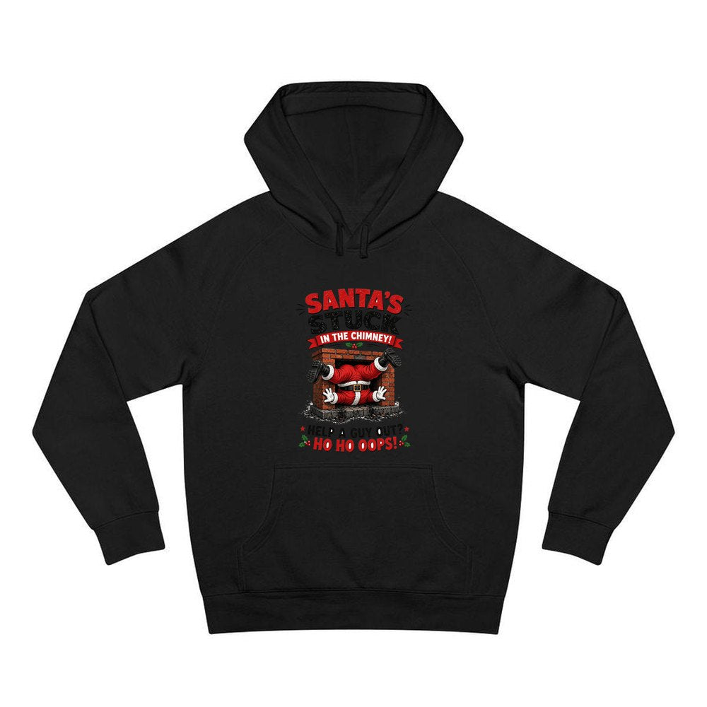 Ho Ho Oops personalised Christmas hoodie in black