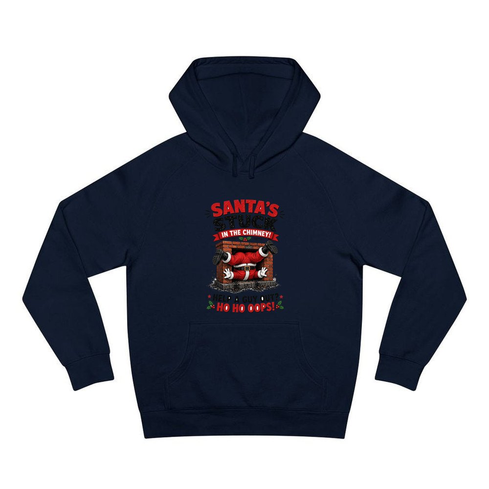 Ho Ho Oops personalised Christmas hoodie in navy