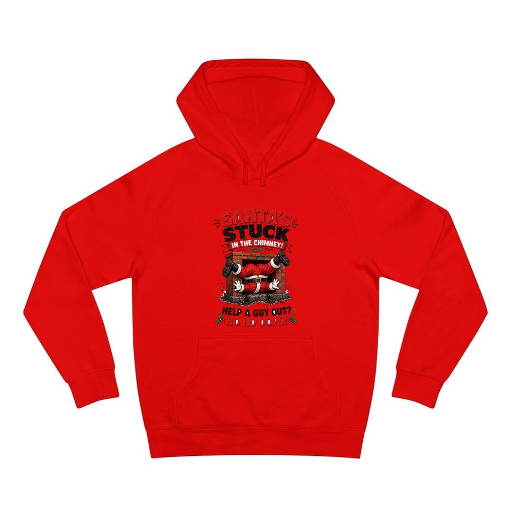 Ho Ho Oops personalised Christmas hoodie in red