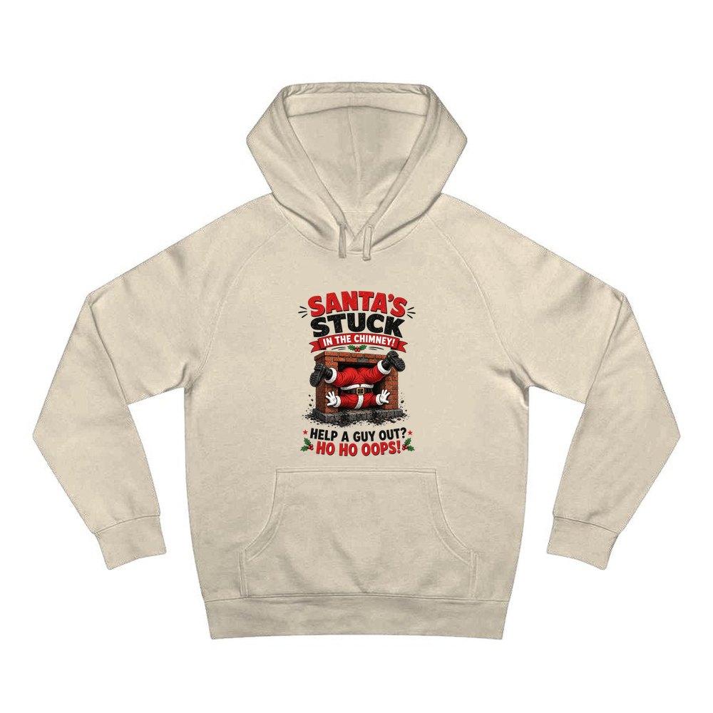 Ho Ho Oops personalised Christmas hoodie in sand