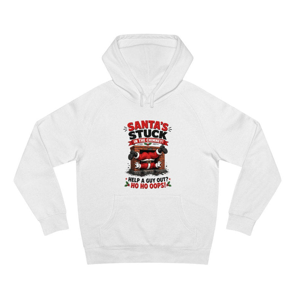 Ho Ho Oops personalised Christmas hoodie in white