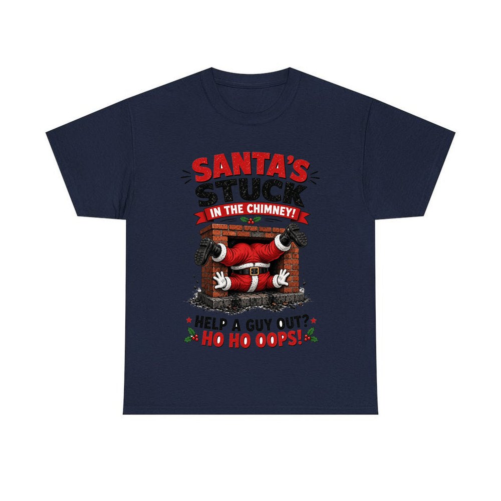 Ho Ho Oops personalised Christmas T-shirt in navy