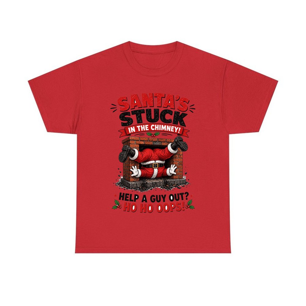 Ho Ho Oops personalised Christmas T-shirt in red