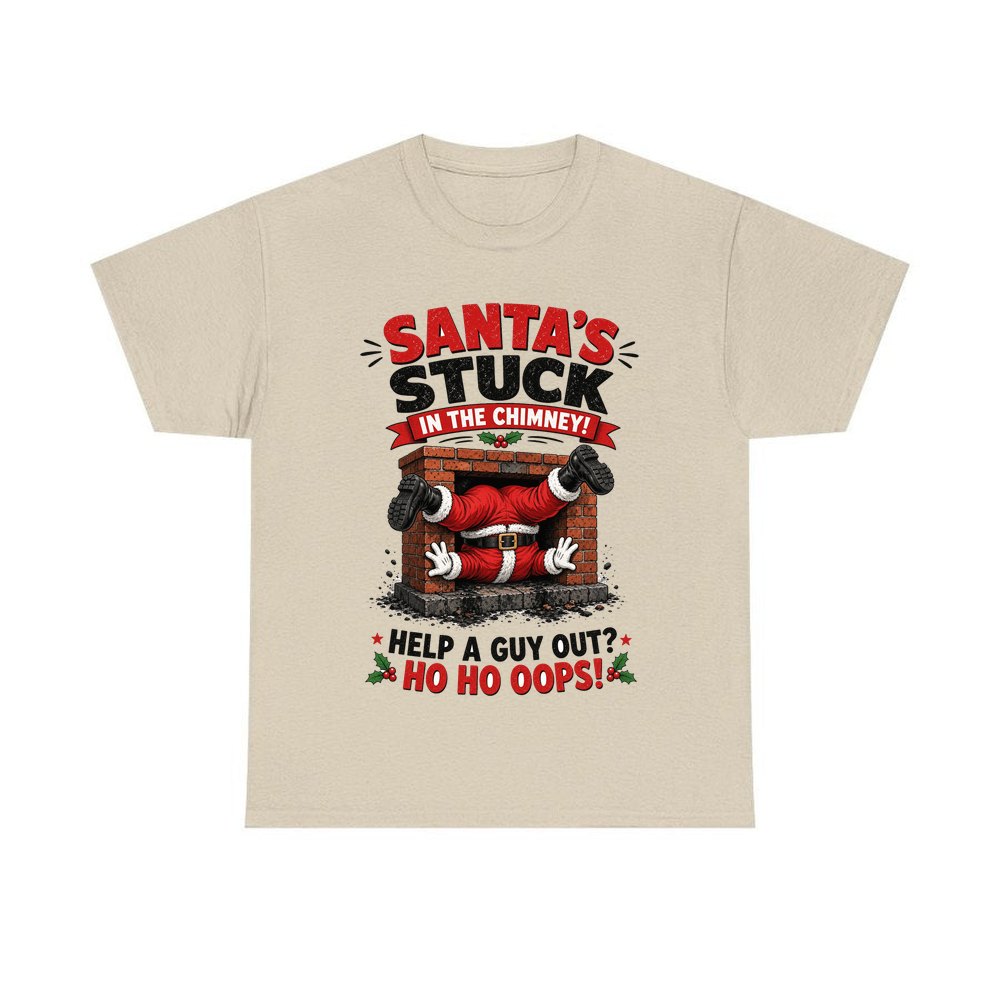Ho Ho Oops personalised Christmas T-shirt in sand