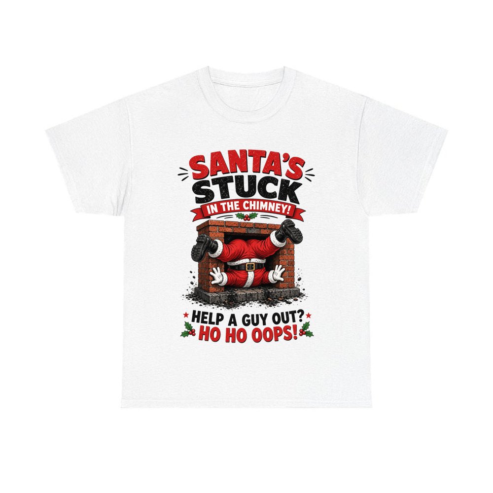 Ho Ho Oops personalised Christmas T-shirt in white