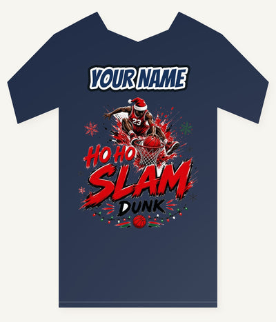 Ho Ho Slam Dunk Personalised Kids Tee and Baby Bodysuit