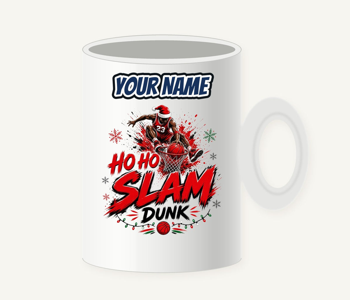 Ho Ho Slam Dunk Personalised Christmas Mug